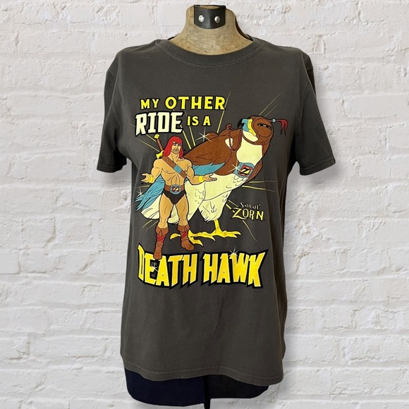 Funko Gray Short Sleeve Son of Zorn “My Other Ride is a Death Hawk” Graphic Tee - Picture 1 of 5